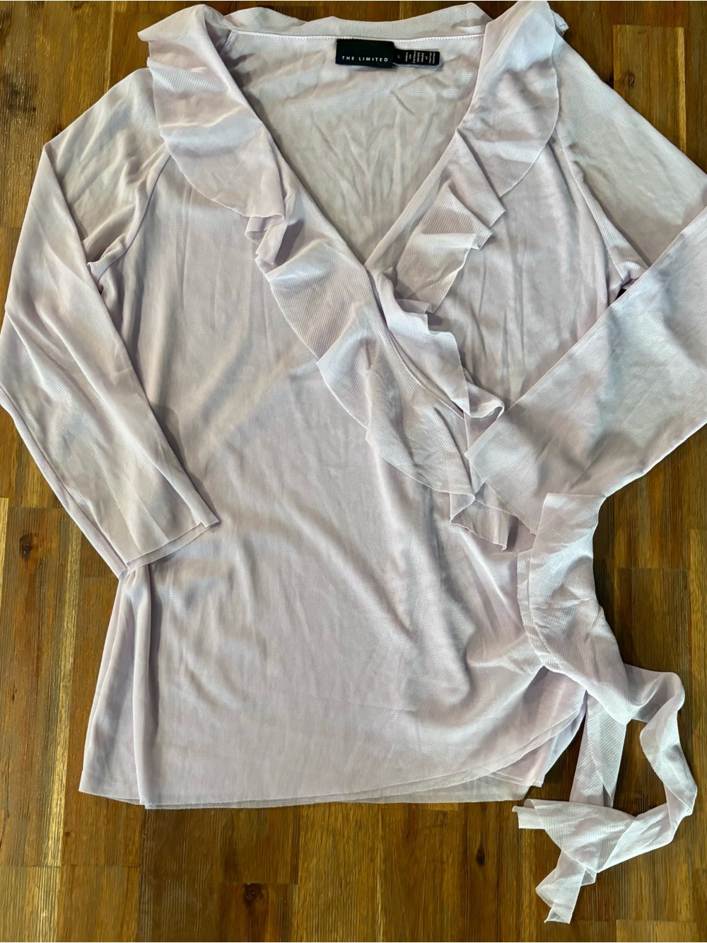 The Limited Light Lavender Ruffle Wrap Blouse